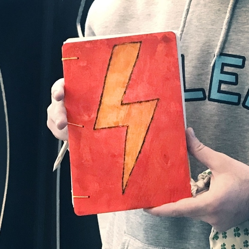 Custom engraved wooden notebook